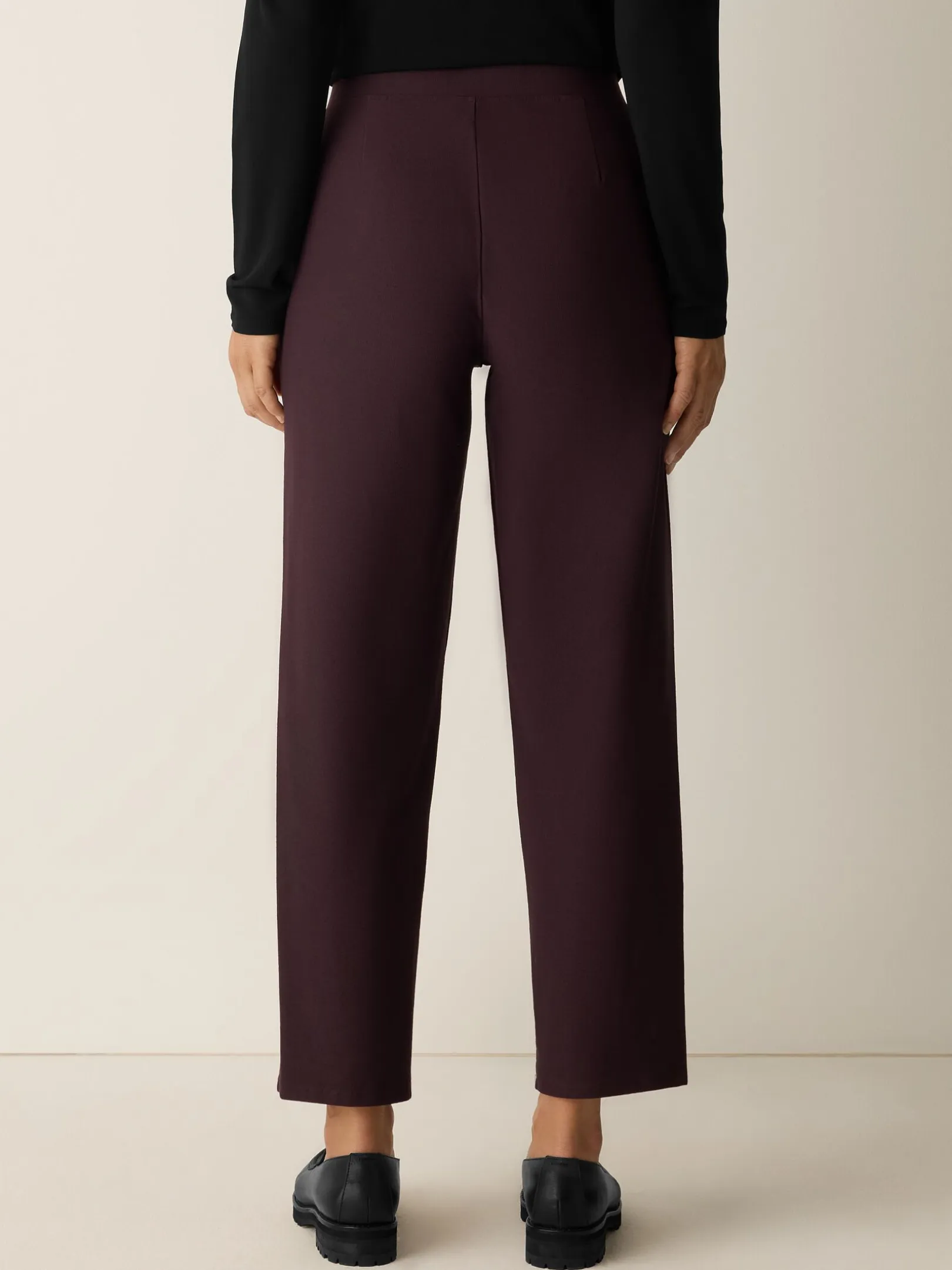 Washable Stretch Crepe Straight Pant