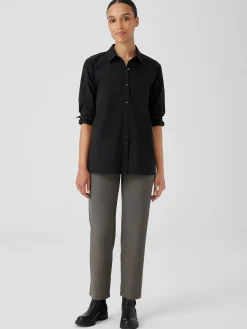 Washable Stretch Crepe Straight Pant