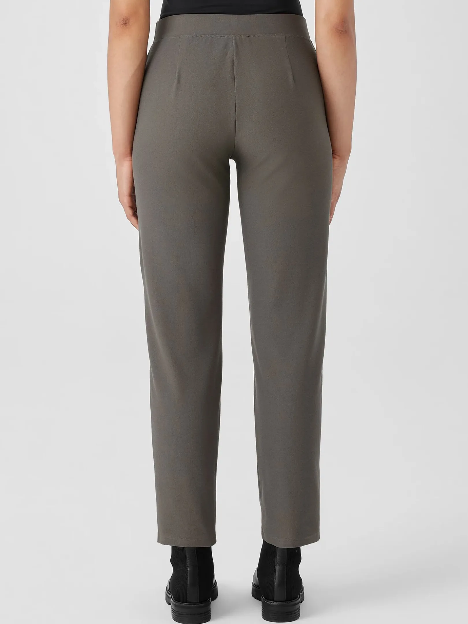 Washable Stretch Crepe Straight Pant