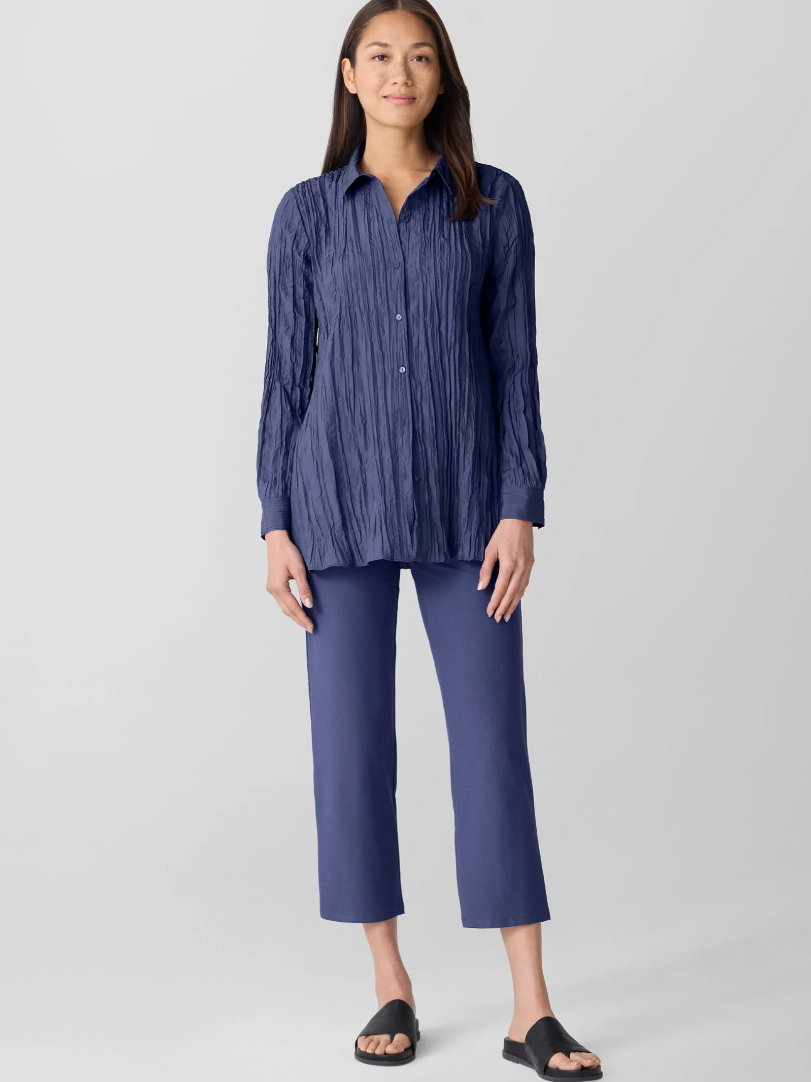 Washable Stretch Crepe Straight Pant
