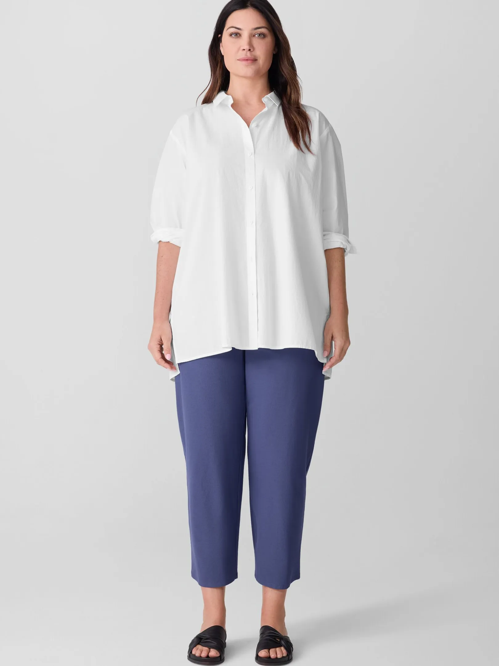 Washable Stretch Crepe Straight Pant
