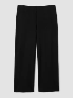 Washable Stretch Crepe Wide-Leg Pant