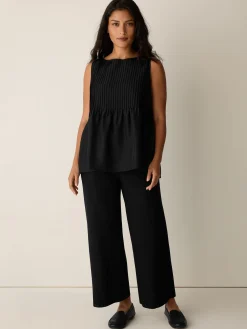 Washable Stretch Crepe Wide-Leg Pant
