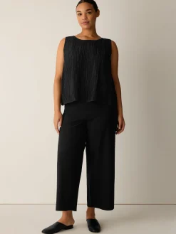 Washable Stretch Crepe Wide-Leg Pant