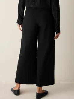 Washable Stretch Crepe Wide-Leg Pant
