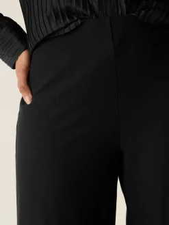 Washable Stretch Crepe Wide-Leg Pant