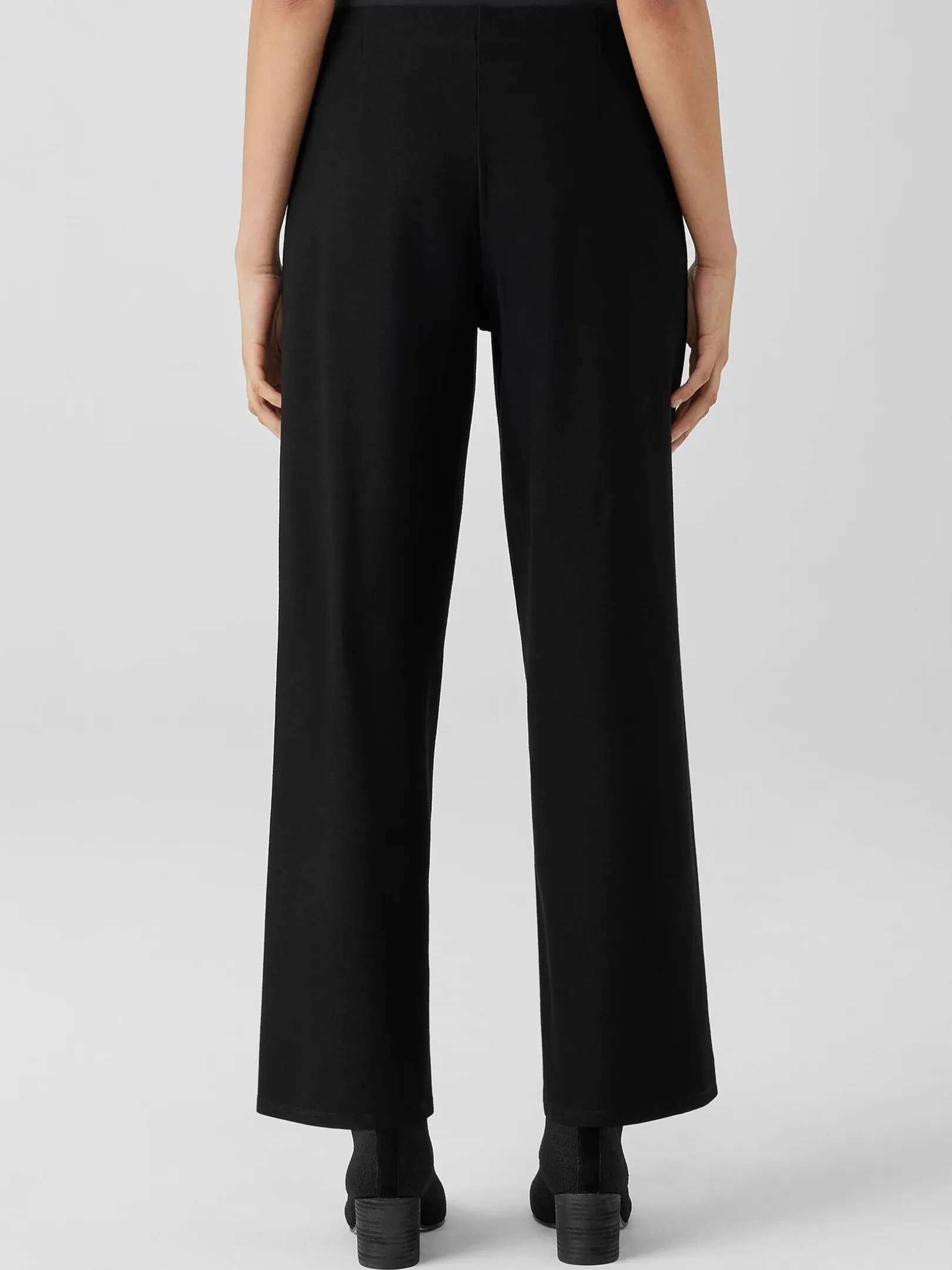 Washable Stretch Crepe Wide-Leg Pant