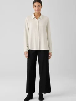 Washable Stretch Crepe Wide-Leg Pant