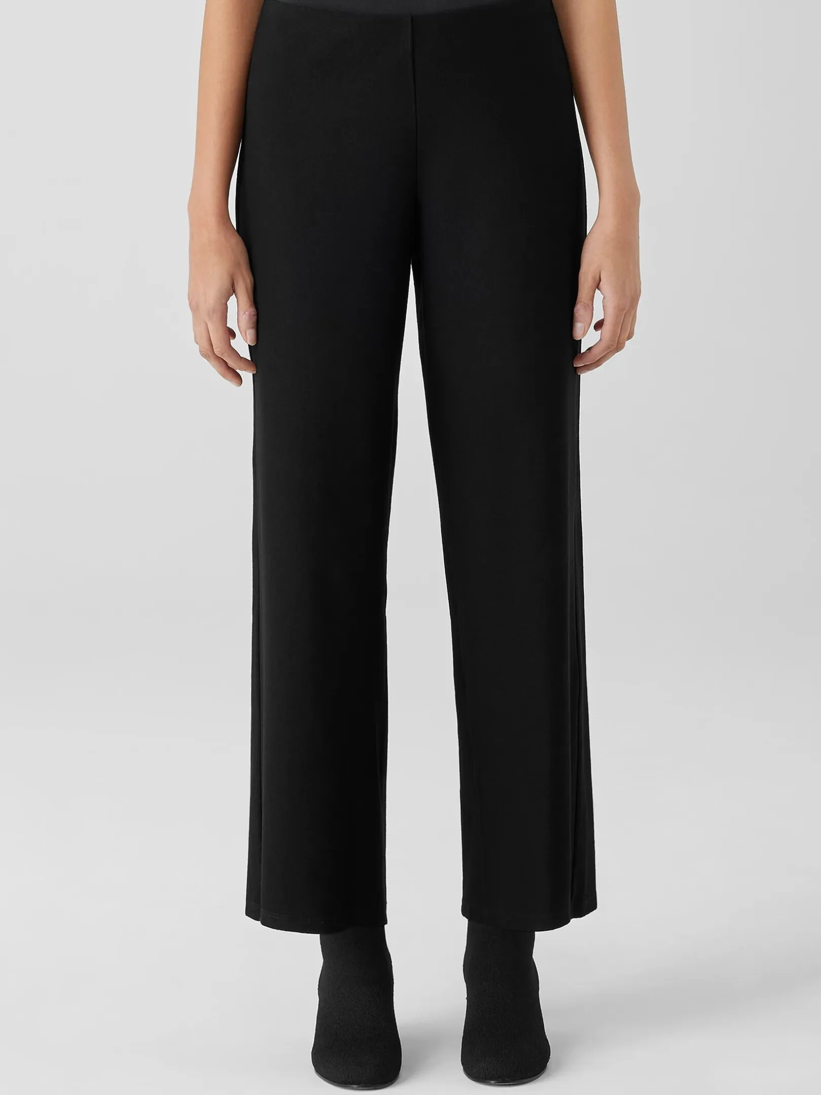 Washable Stretch Crepe Wide-Leg Pant