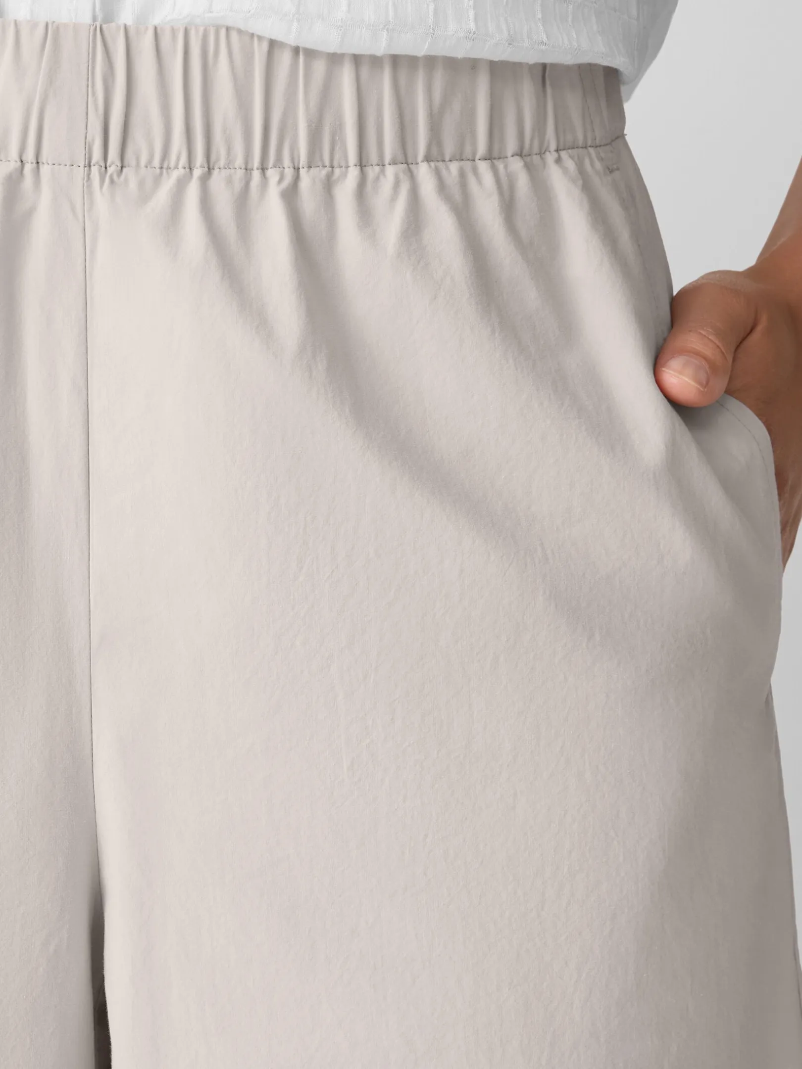 Washed Organic Cotton Poplin Wide-Leg Pant