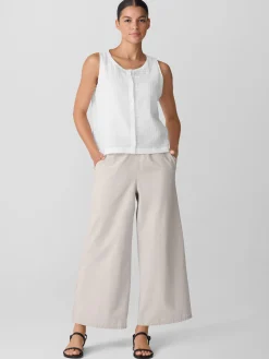 Washed Organic Cotton Poplin Wide-Leg Pant