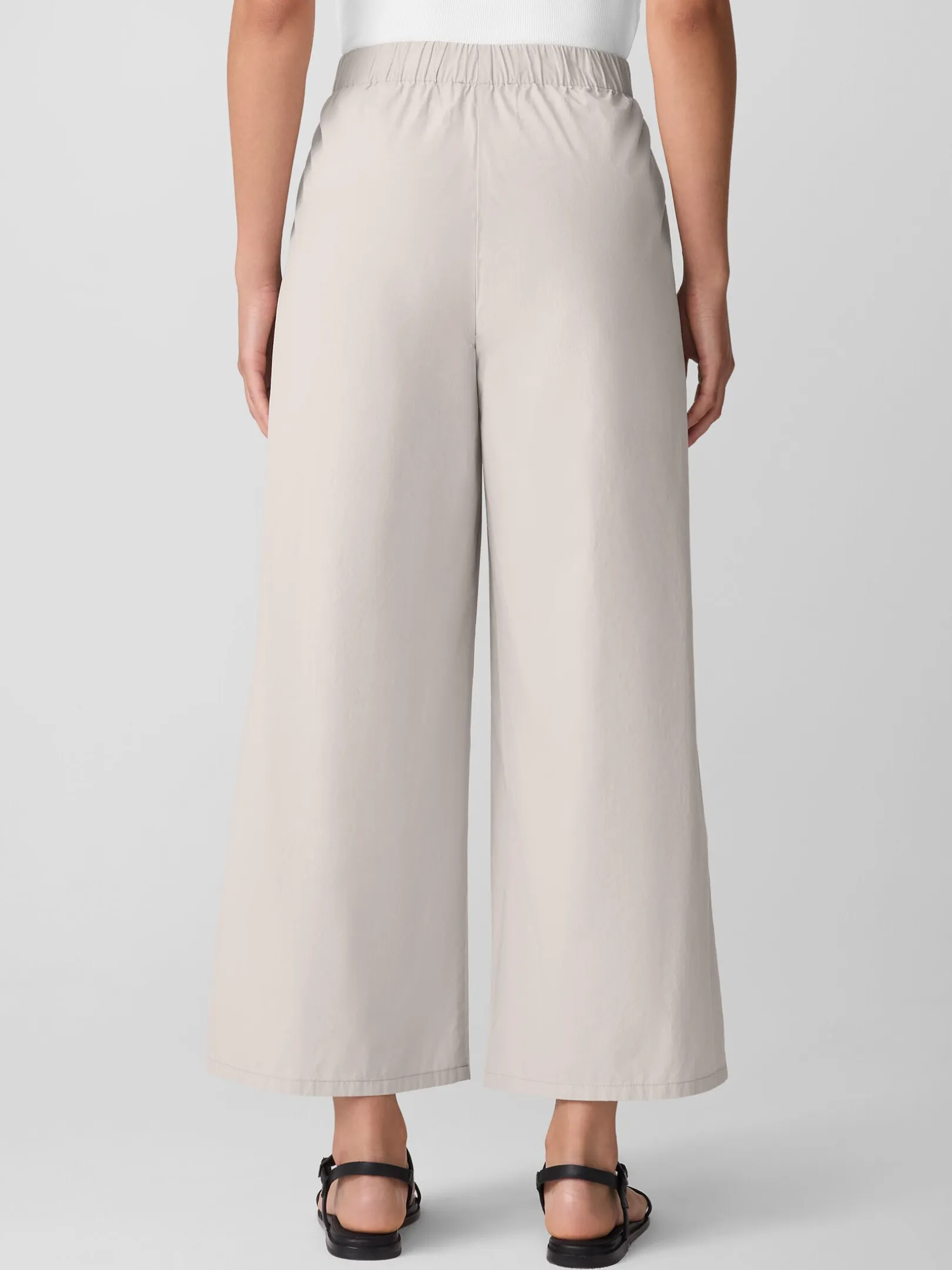 Washed Organic Cotton Poplin Wide-Leg Pant