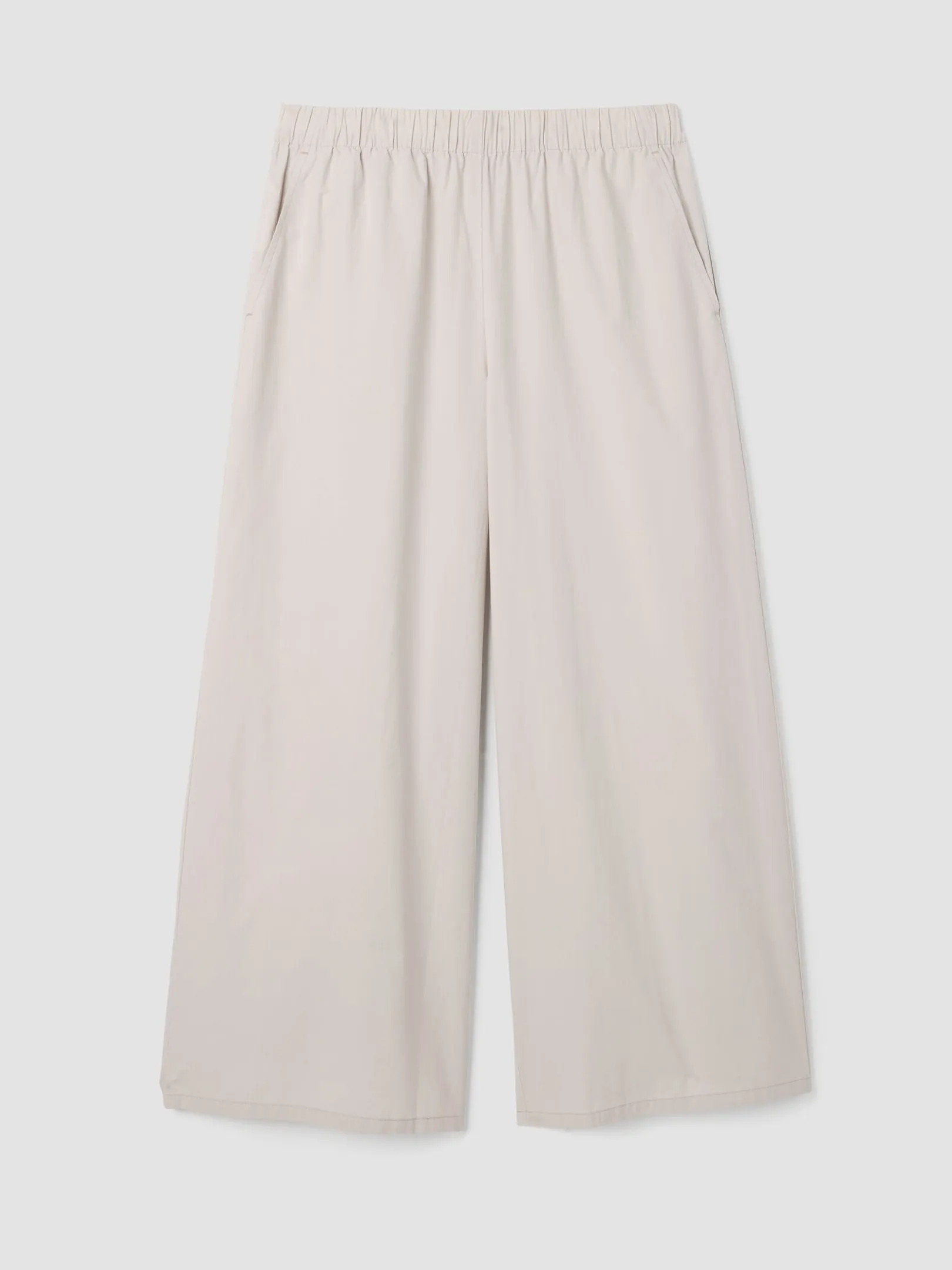 Washed Organic Cotton Poplin Wide-Leg Pant