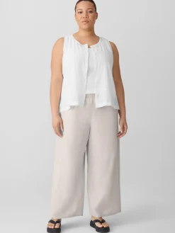 Washed Organic Cotton Poplin Wide-Leg Pant