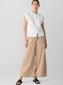 Washed Organic Cotton Poplin Wide-Leg Pant