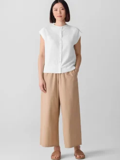 Washed Organic Cotton Poplin Wide-Leg Pant