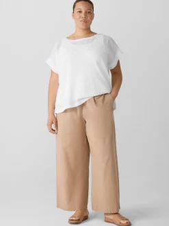 Washed Organic Cotton Poplin Wide-Leg Pant
