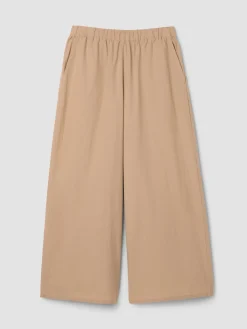 Washed Organic Cotton Poplin Wide-Leg Pant