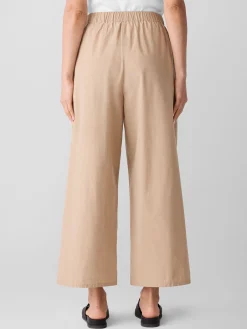 Washed Organic Cotton Poplin Wide-Leg Pant
