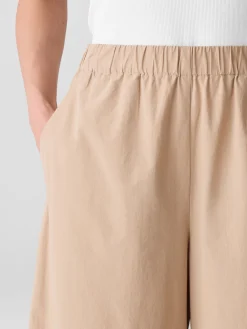 Washed Organic Cotton Poplin Wide-Leg Pant