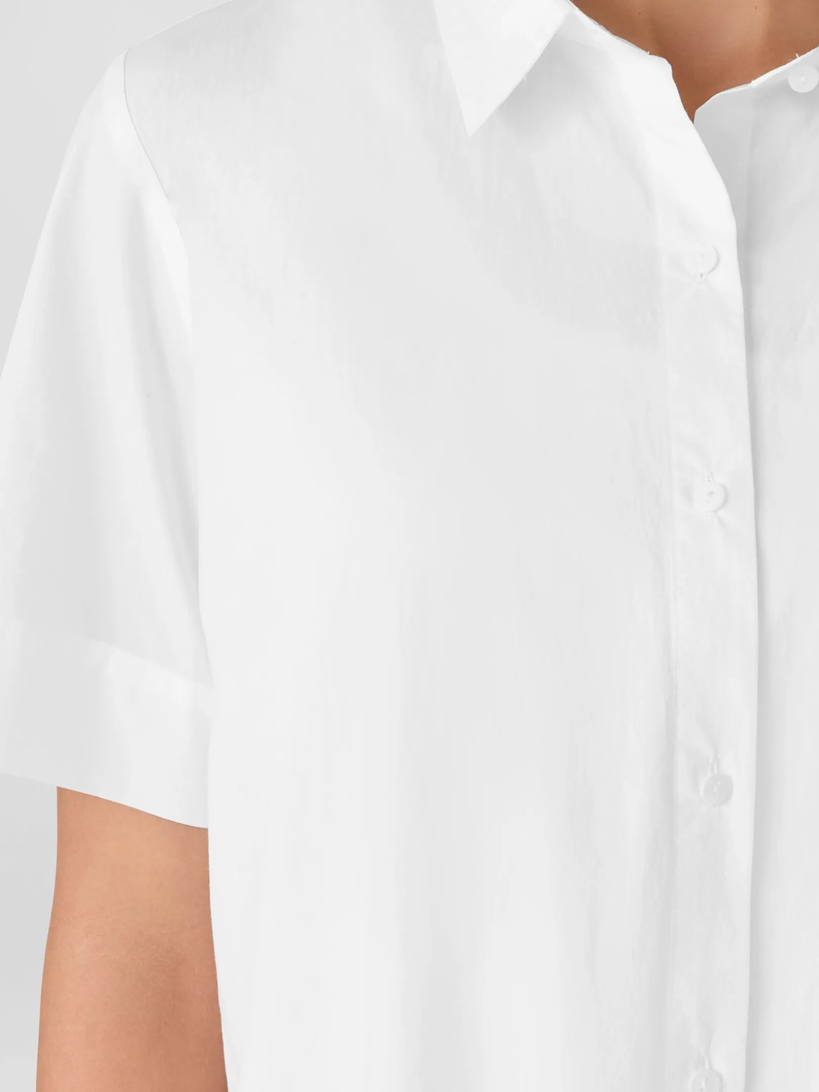 Washed Organic Cotton Poplin Classic Collar Shirtdress