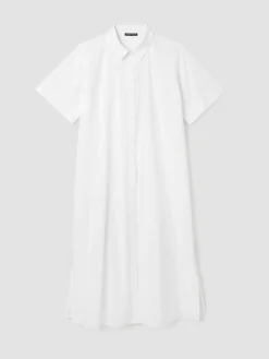 Washed Organic Cotton Poplin Classic Collar Shirtdress