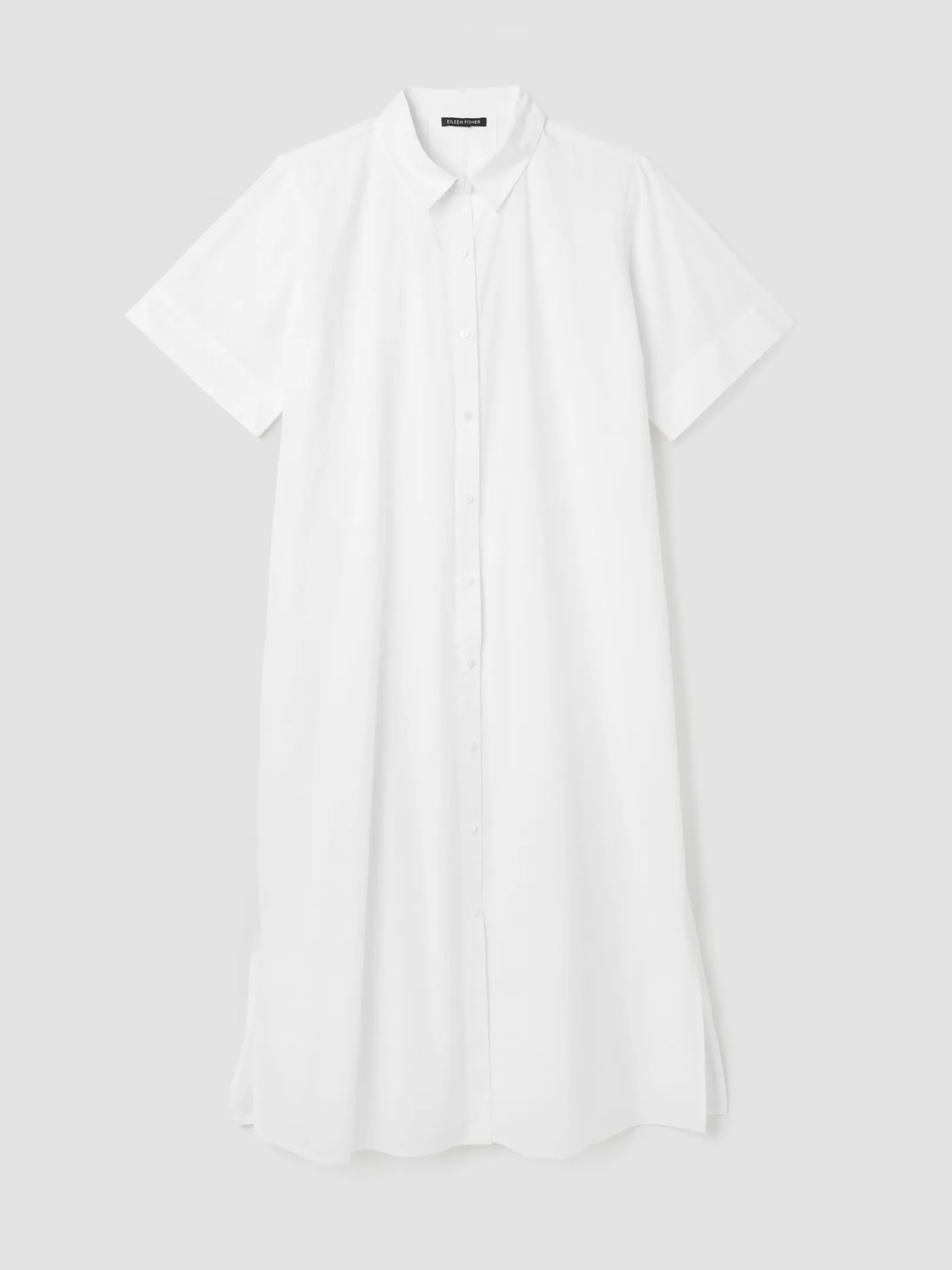 Washed Organic Cotton Poplin Classic Collar Shirtdress