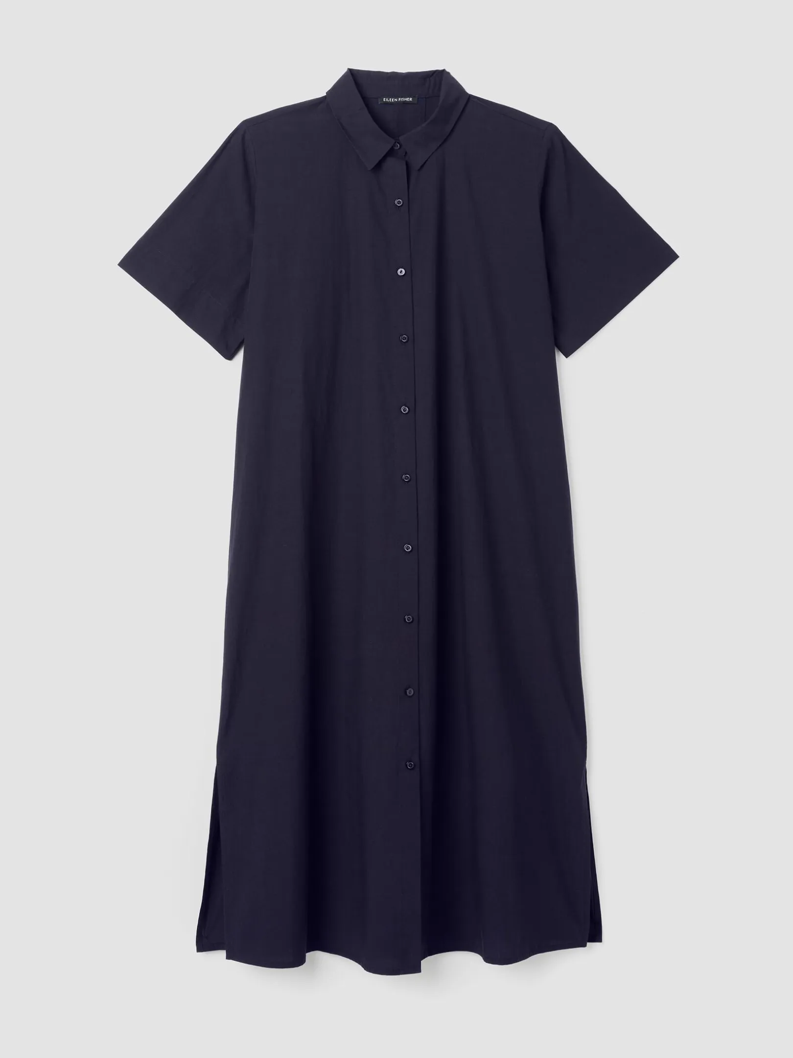 Washed Organic Cotton Poplin Classic Collar Shirtdress