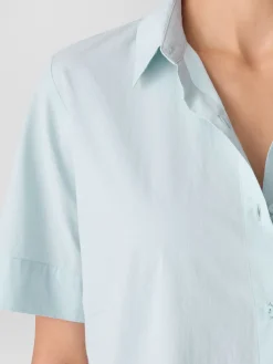 Washed Organic Cotton Poplin Classic Collar Shirtdress