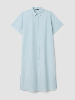 Washed Organic Cotton Poplin Classic Collar Shirtdress