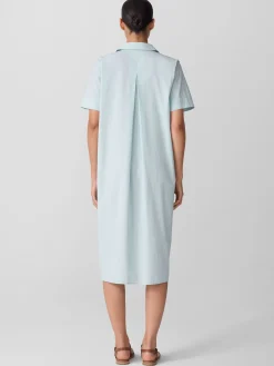 Washed Organic Cotton Poplin Classic Collar Shirtdress