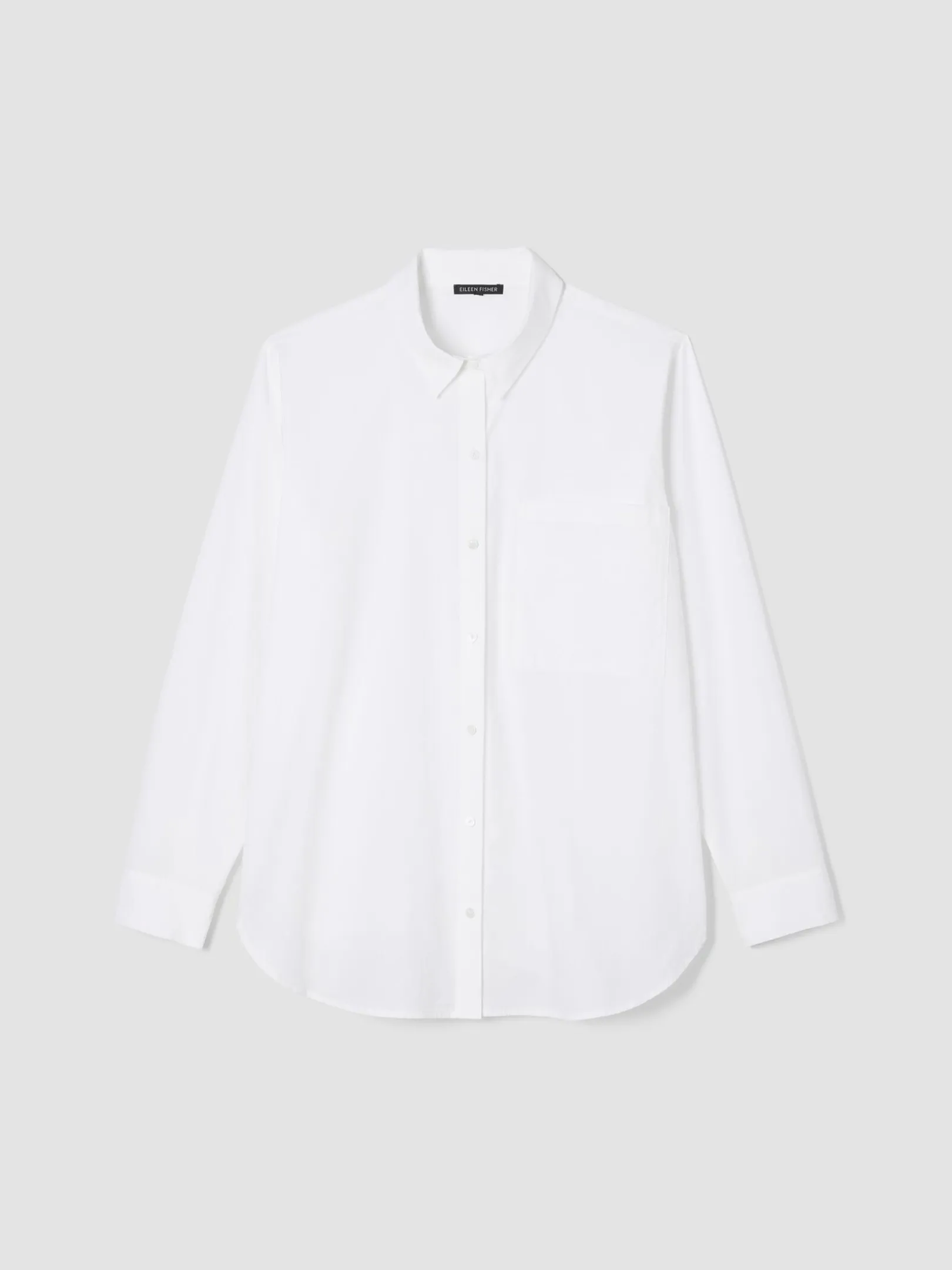 Washed Organic Cotton Poplin Classic Collar Long Shirt