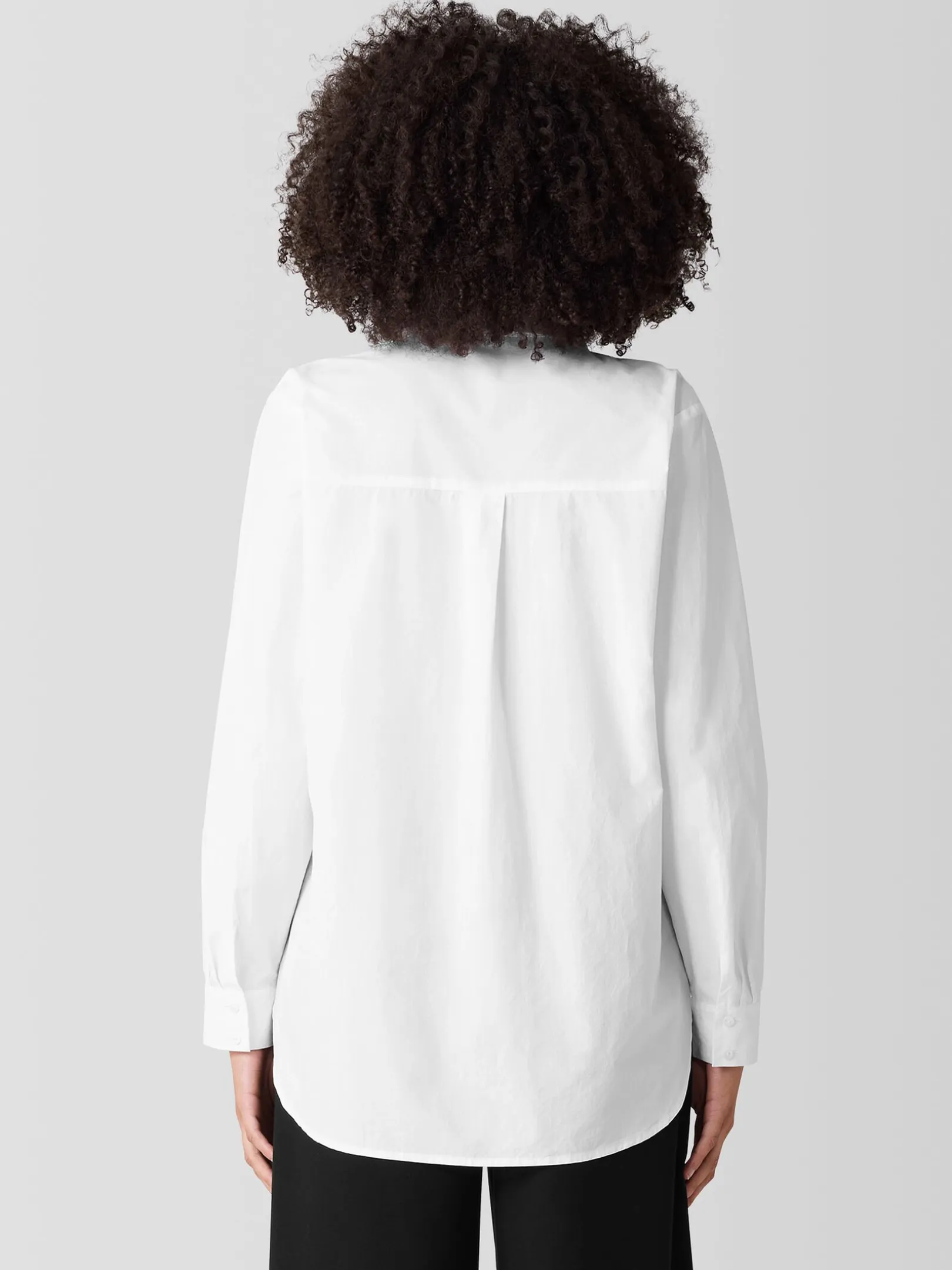 Washed Organic Cotton Poplin Classic Collar Long Shirt