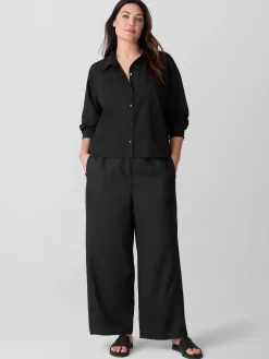 Washed Organic Cotton Poplin Classic Collar Short Shirt