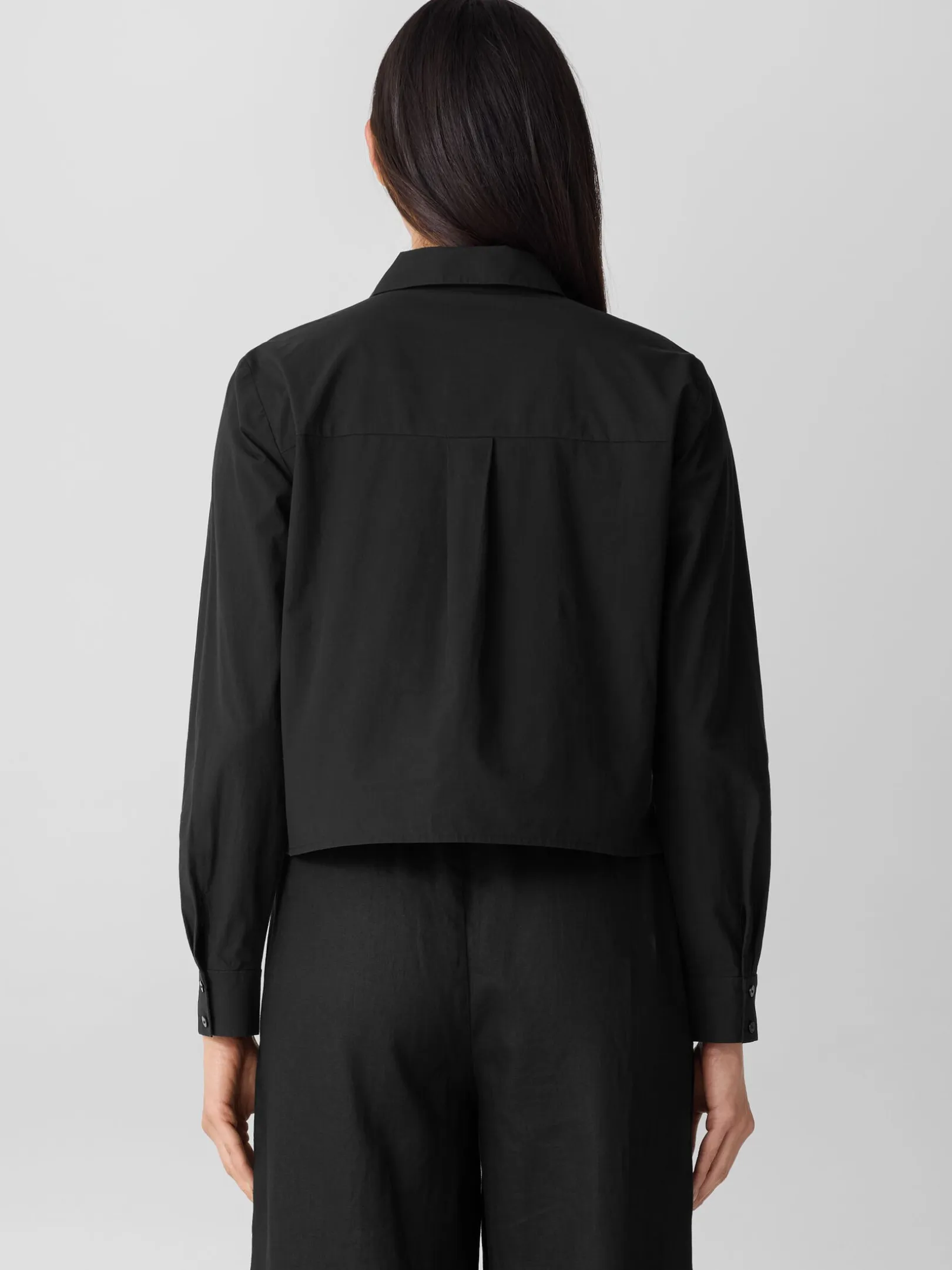 Washed Organic Cotton Poplin Classic Collar Short Shirt