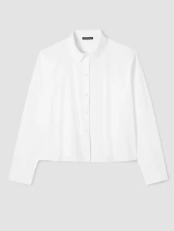 Washed Organic Cotton Poplin Classic Collar Short Shirt