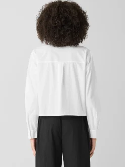 Washed Organic Cotton Poplin Classic Collar Short Shirt