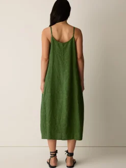Washed Organic Linen Délavé Lantern Dress