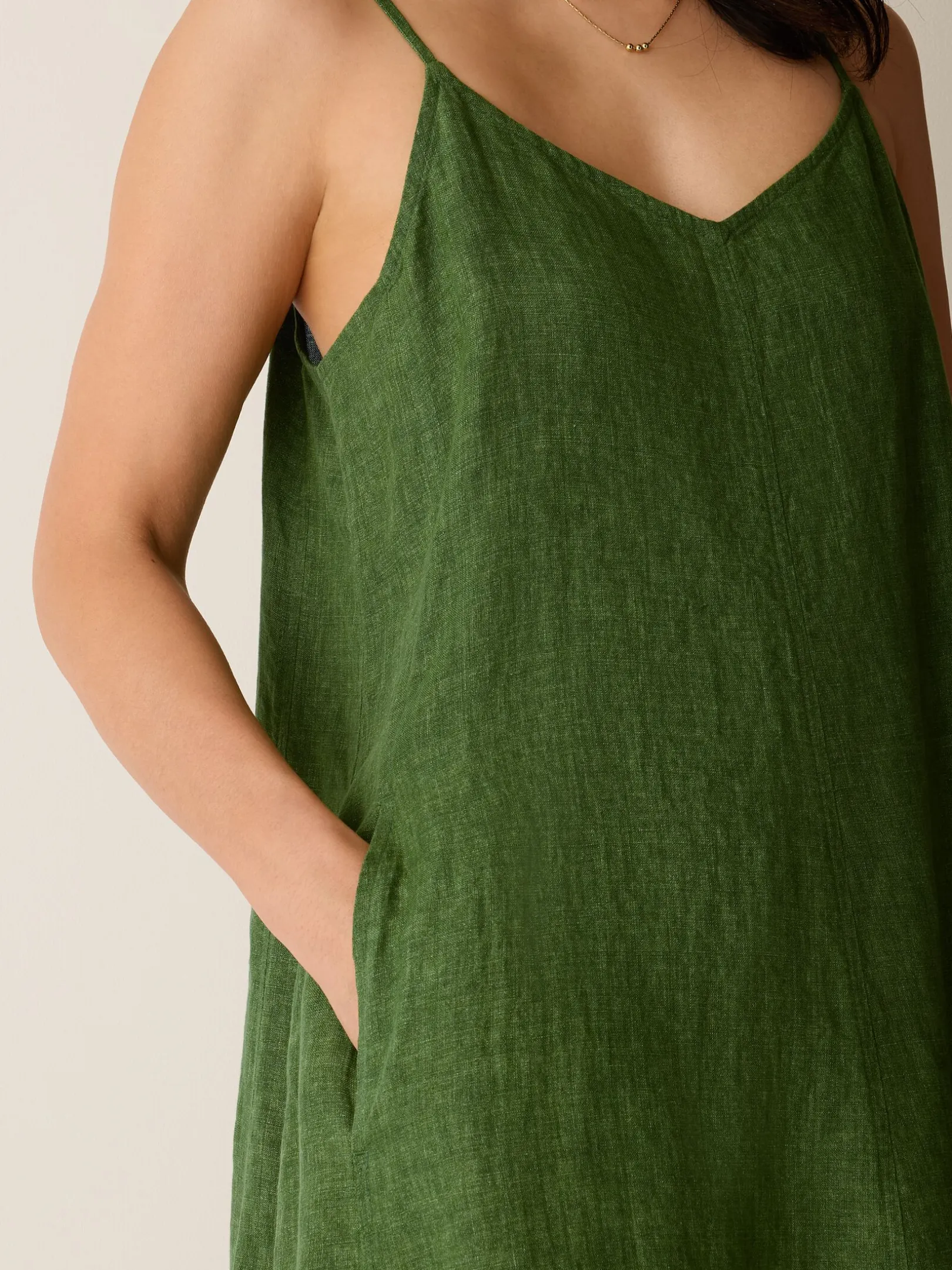 Washed Organic Linen Délavé Lantern Dress