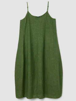 Washed Organic Linen Délavé Lantern Dress