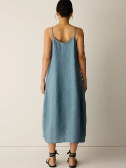 Washed Organic Linen Délavé Lantern Dress
