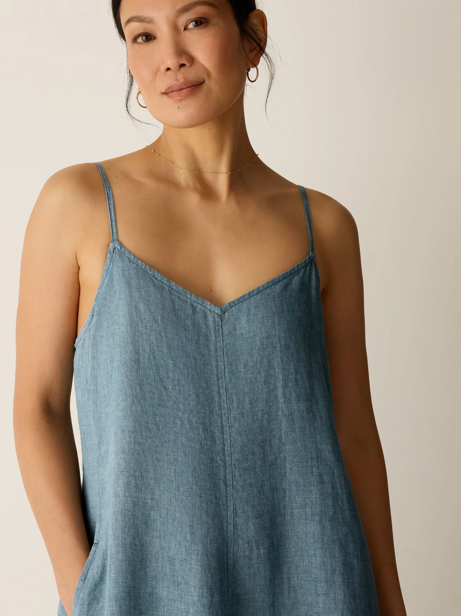Washed Organic Linen Délavé Lantern Dress