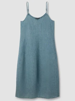 Washed Organic Linen Délavé Lantern Dress