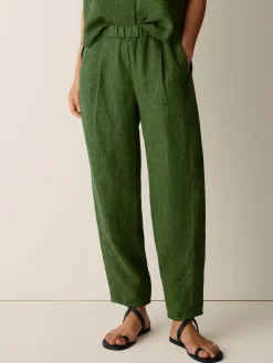 Washed Organic Linen Délavé Lantern Pant