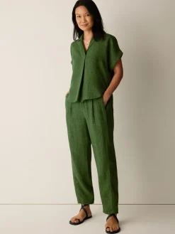 Washed Organic Linen Délavé Lantern Pant