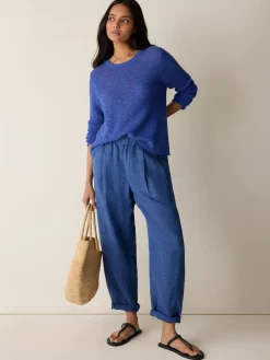 Washed Organic Linen Délavé Lantern Pant