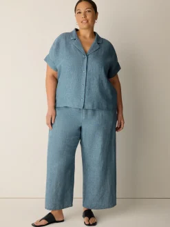 Washed Organic Linen Délavé Notch Collar Shirt