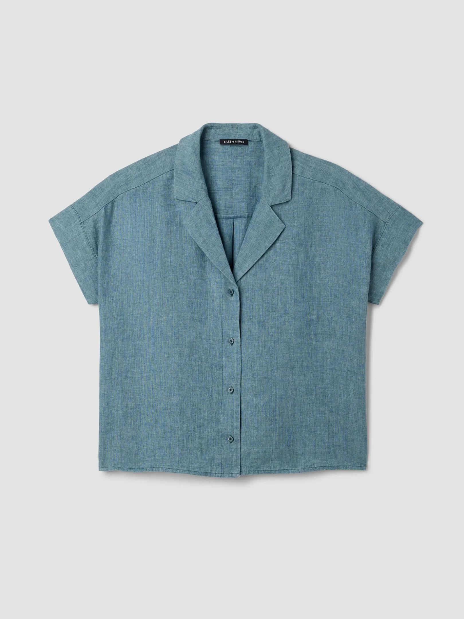 Washed Organic Linen Délavé Notch Collar Shirt
