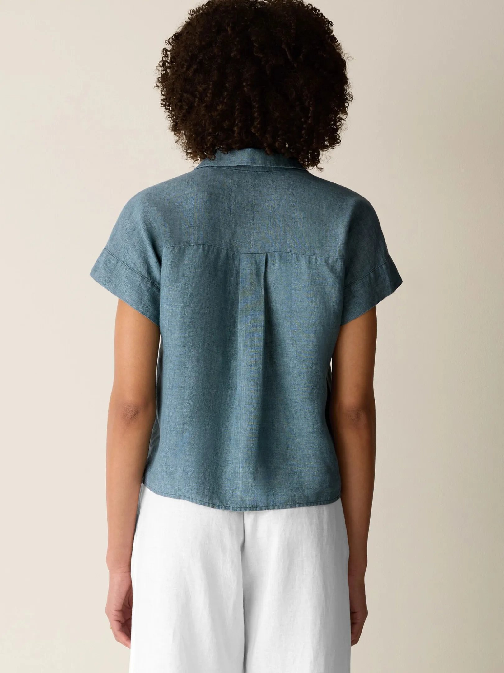 Washed Organic Linen Délavé Notch Collar Shirt