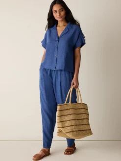 Washed Organic Linen Délavé Notch Collar Shirt